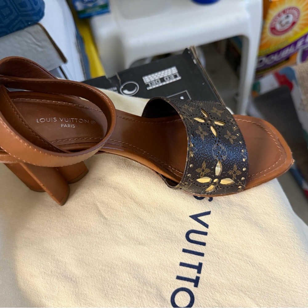 Louis Vuitton Brown and Black Women's Sandals
